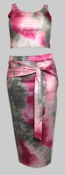 🔥HP🔥Nwot Tie die tye dye skirt top Summer Spring - Picture 2 of 4